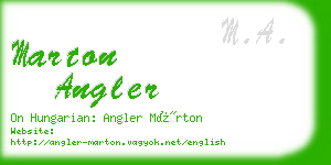 marton angler business card